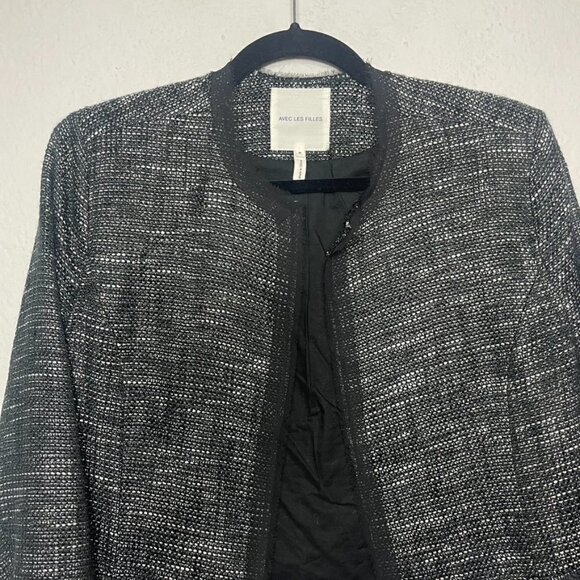 Avec Les Filles Open Front Tweed Blazer - Picture 4 of 6